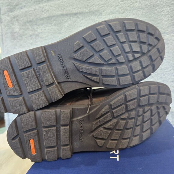 ROCKPORT Storm Surge Plain Toe Waterproof Leather Boots Men Size 11 W Wide Brown - Picture 6 of 9